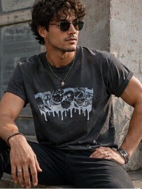 Blue Horror Crew Black Tee shirt